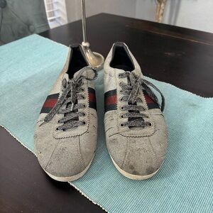 Gucci silver glitter leather Men's Sneakers size 10.5